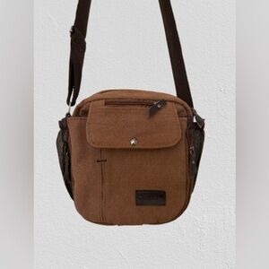 Ciana Canvas Crossbody Travel Utility Bag, Brown